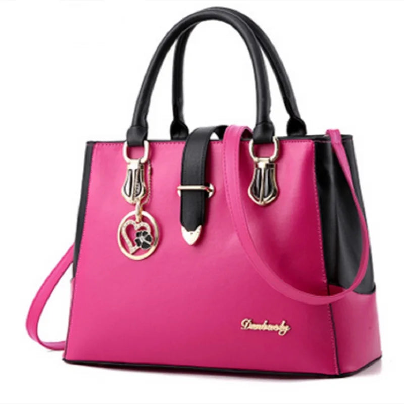 Women Handbag Patchwork Shoulder Messenger Office Work PU Leather Women Bag Ladies Luxury Handbag Vintage Large Shoulder Bag