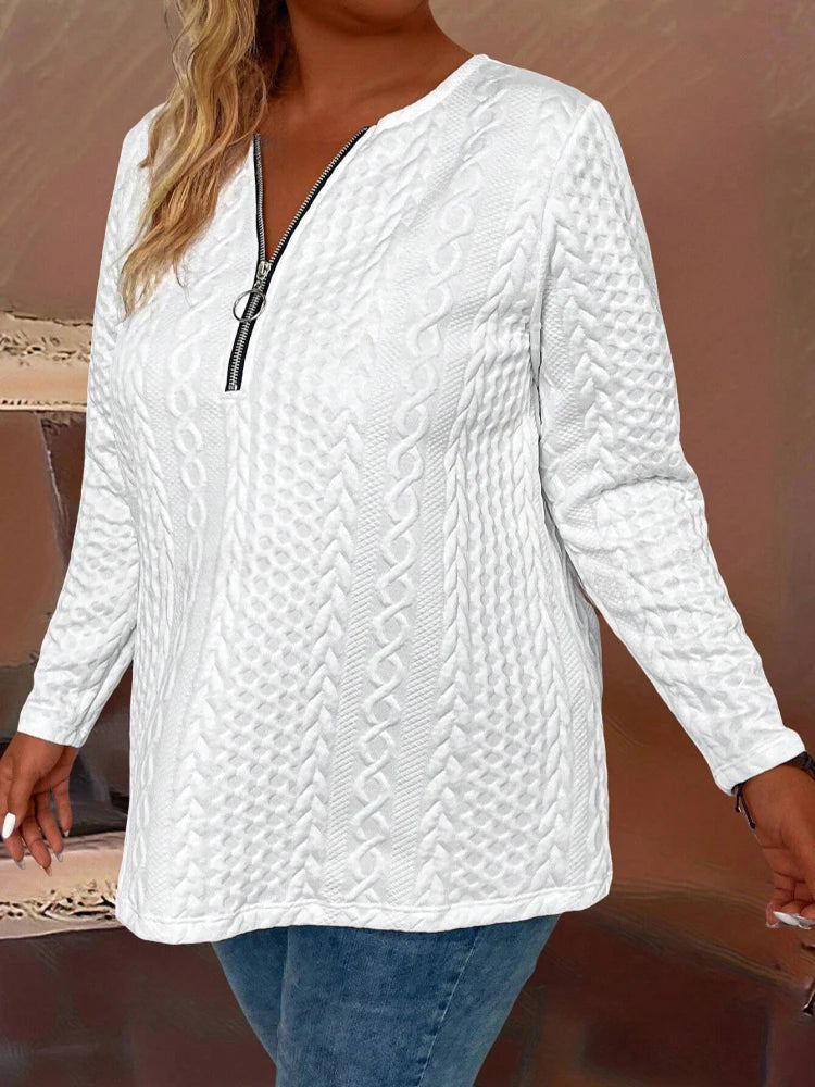 Women's Clothing Autumn/Spring T-shirt Half-Zipper Clothes for Women Women's Trend T-shirts Plus Size Long Sleeve T-shirts Woman