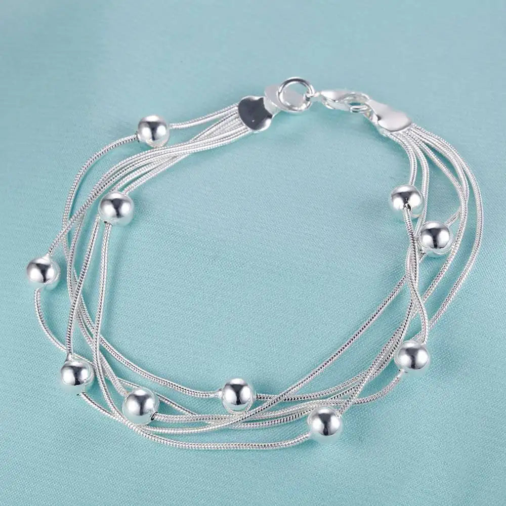 New 925 Sterling Silver Bracelet Bead High Quality Romance Chain For Women Fashion Engagement Party Wedding Jewelry Gift