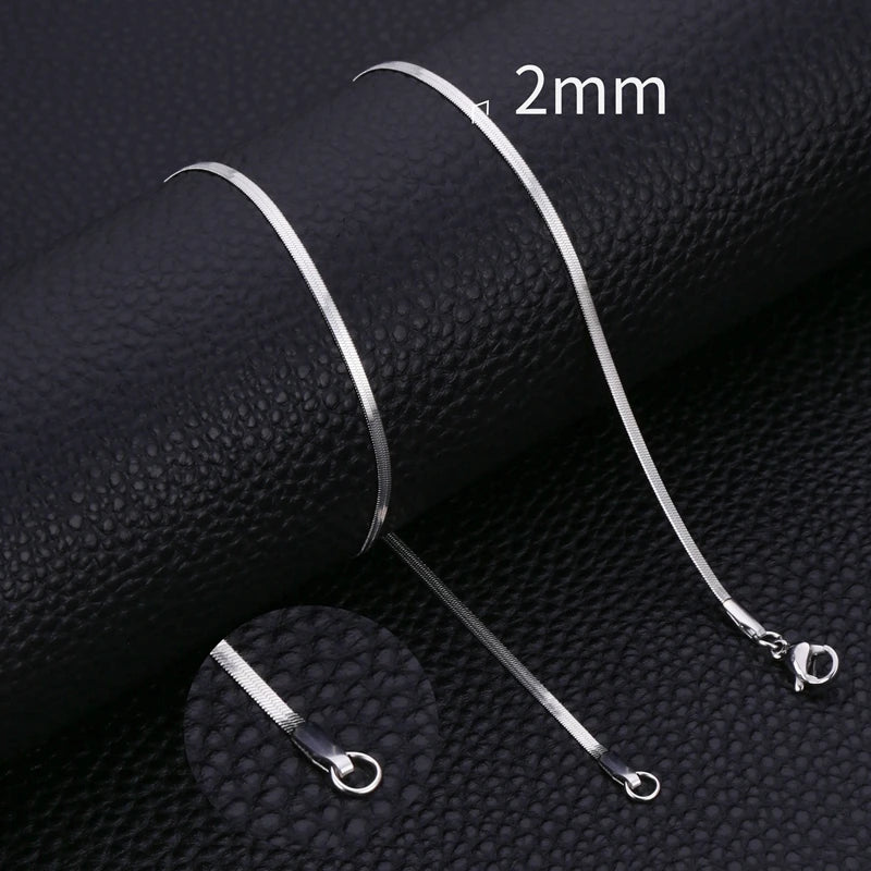 HIYEE Fashion Stainless Steel Necklace 40-45-50-60CM Blade Snake Glod Bone Chain Men's & Women's Jewelry Gifts Party And Wedding