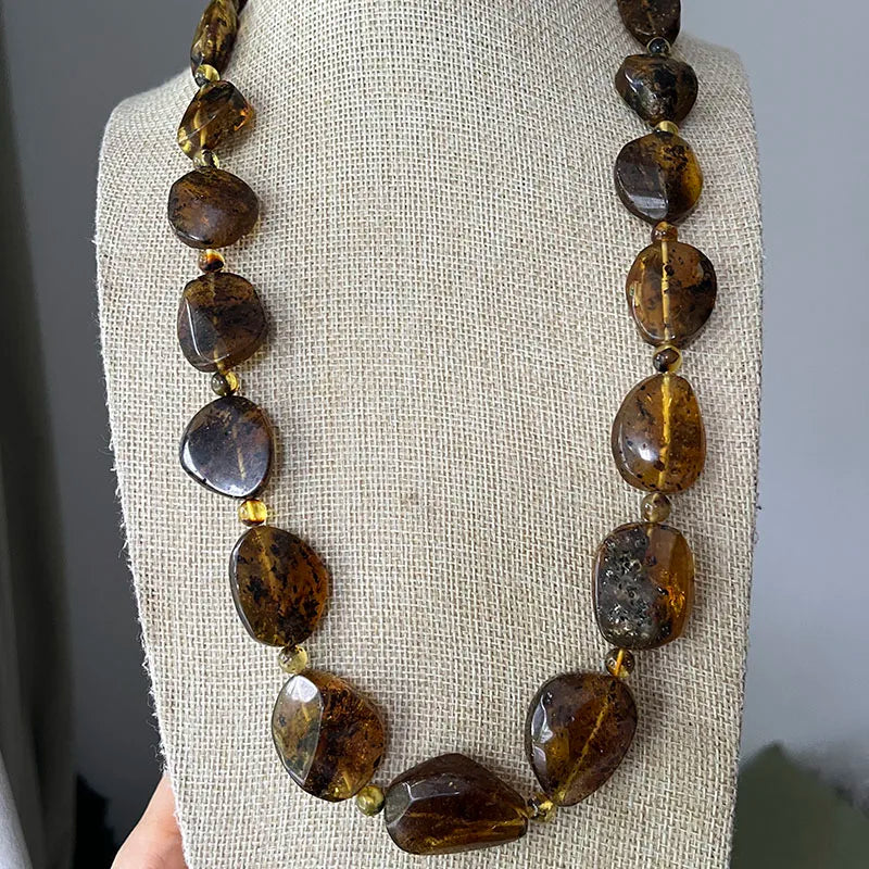 Big New Natural Amber Necklace for Gift European Baltic Original Beads Gogerous 100% Original Real Jewelry Supplier Wholesale