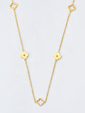 Japan and South Korea style simple stainless steel four-leaf clover plum blossom interlocking pendant necklace for daily wear