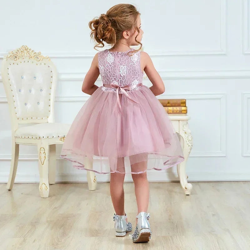 Flower Newborn Baby Dress New Summer Cute Baby Girls Clothes Tulle Lace Infant Christmas Party Clothing Girls Birthday Dress