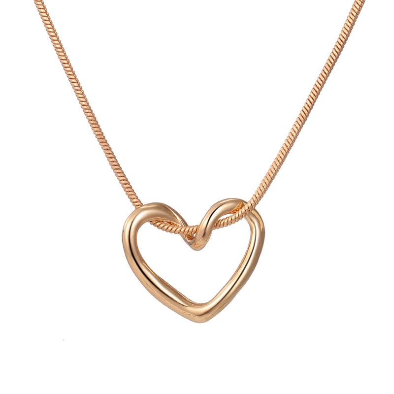 Vienkim  Fashion Heart Pendant Necklace for Girls Women Korean Trend Long Sweater Neck Chain Necklaces Cute Chokers Jewelry