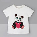 Children Clothing Cartoon T Shirt For Kids Summer Top Tees Boys Girls Novelty Panda Sweet Tshirt O-neck Unisex