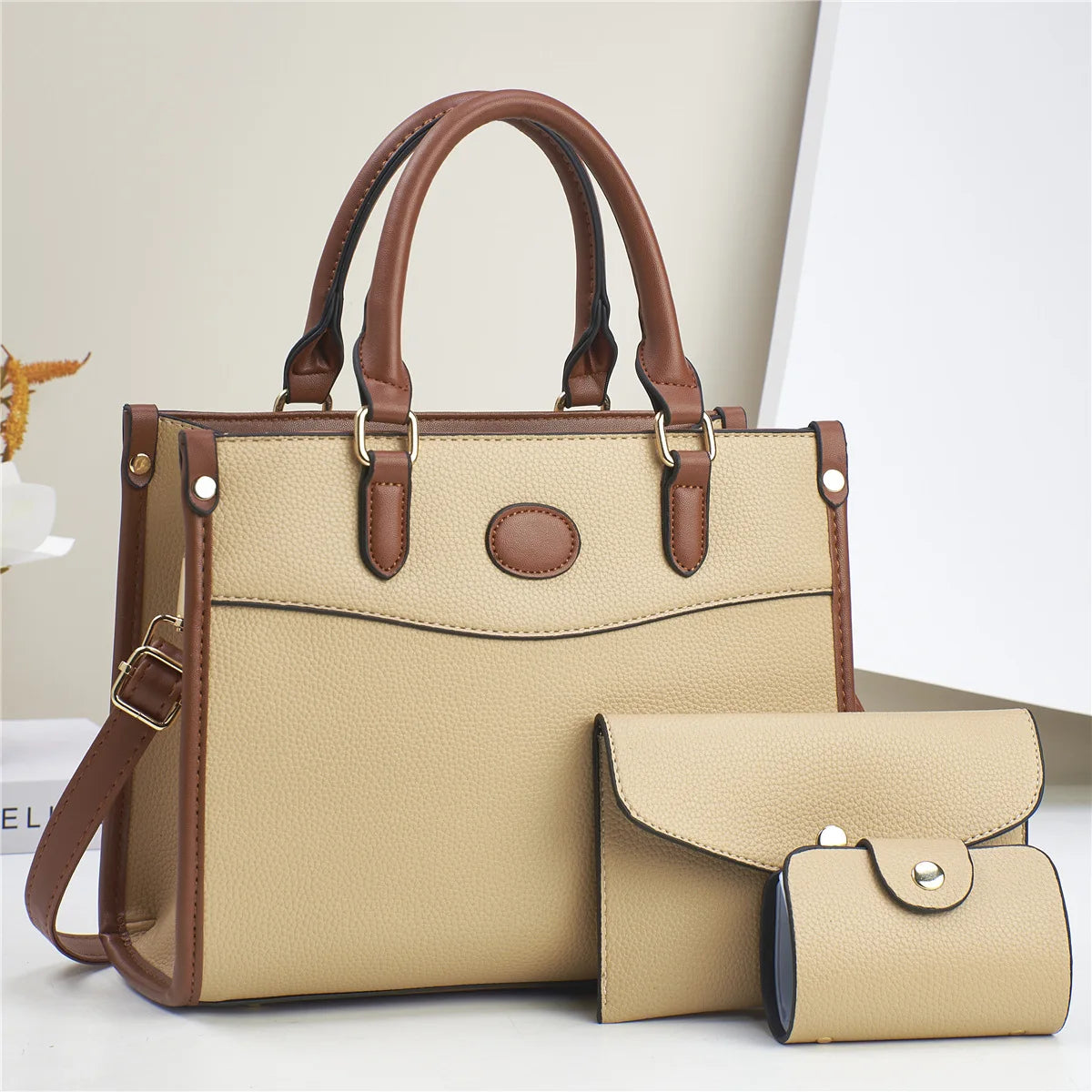 Brand 3 Piece Set Women's Bags 2024 New Large Capacity Tote Bag High Quality Leather Women Handbag Luxury Designer Shoulder Bag
