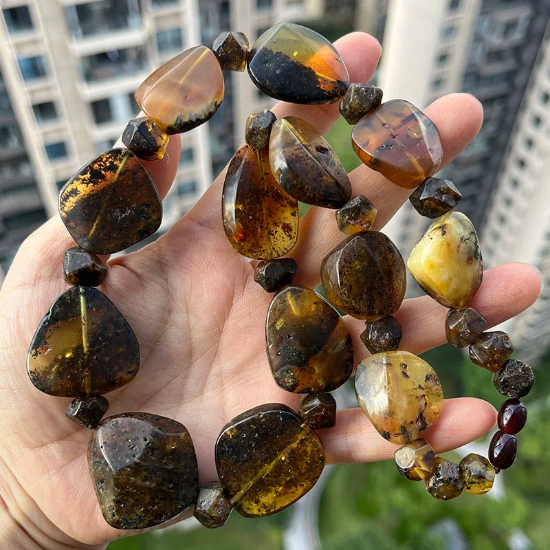 Big New Natural Amber Necklace for Gift European Baltic Original Beads Gogerous 100% Original Real Jewelry Supplier Wholesale