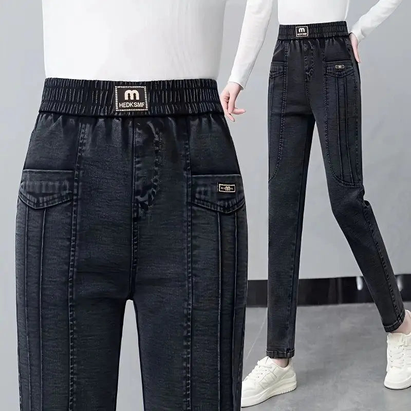 New Style of Jeans Women in Spring Autumn Casual Versatile High-waisted Small Feet