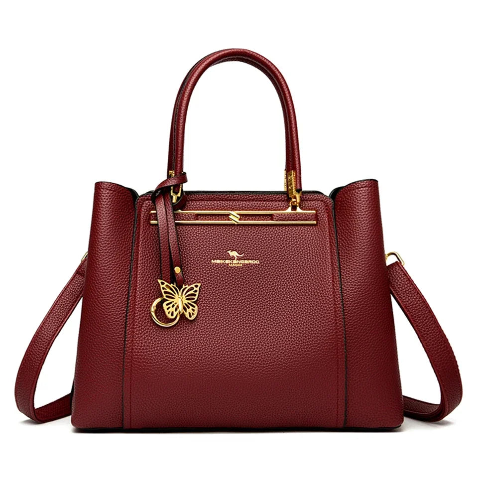 Soft Leather Luxury Handbags Women Bags Designer 3 Layers Shoulder Crossbody Sac Ladies Large Capacity Shopping Messenger Tote