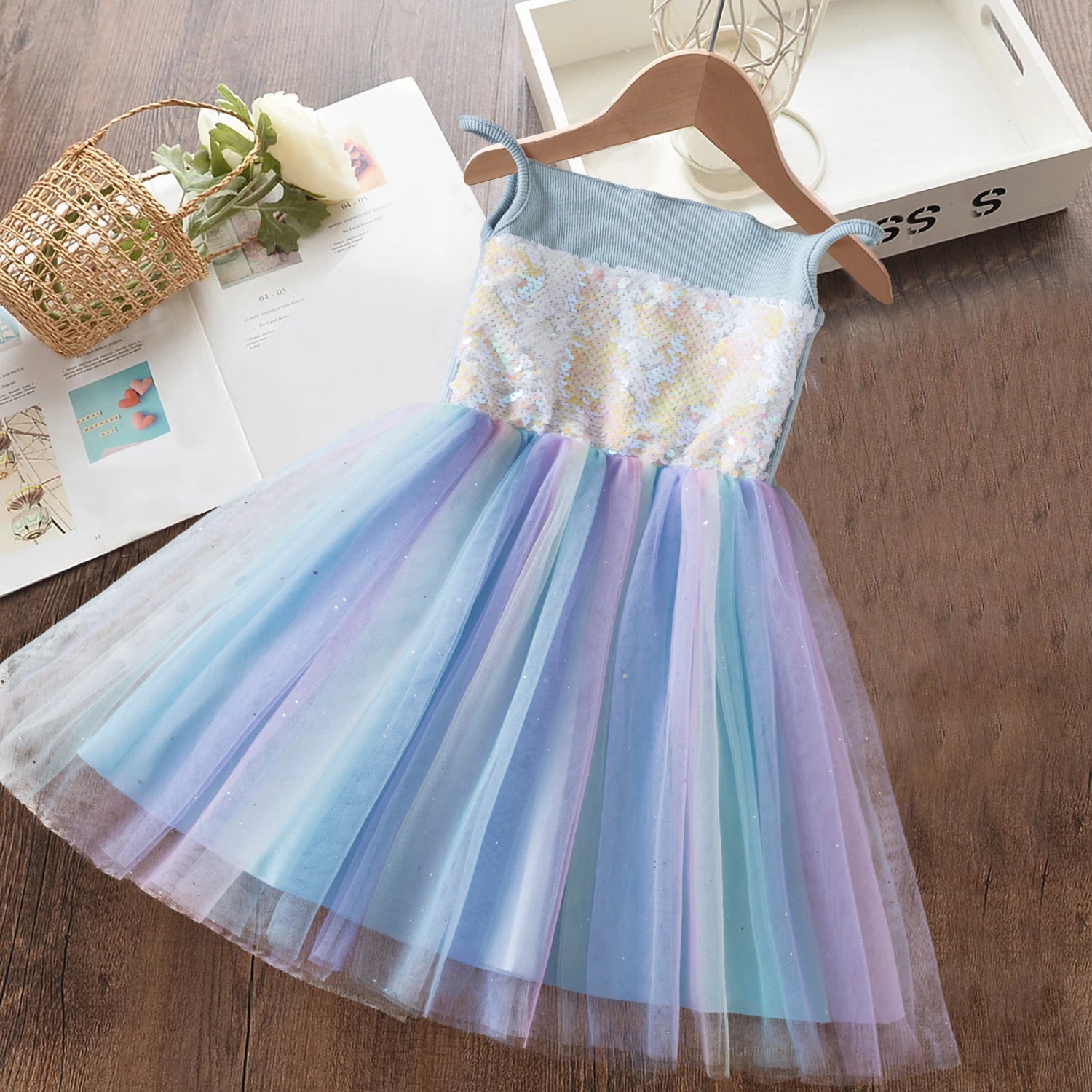 2024 New Summer Dress for Girls 2 3 6 Yrs Tulle Casual Baby Clothes Birthday Party Princess Dress Holiday/Vacation Kid's Clothes