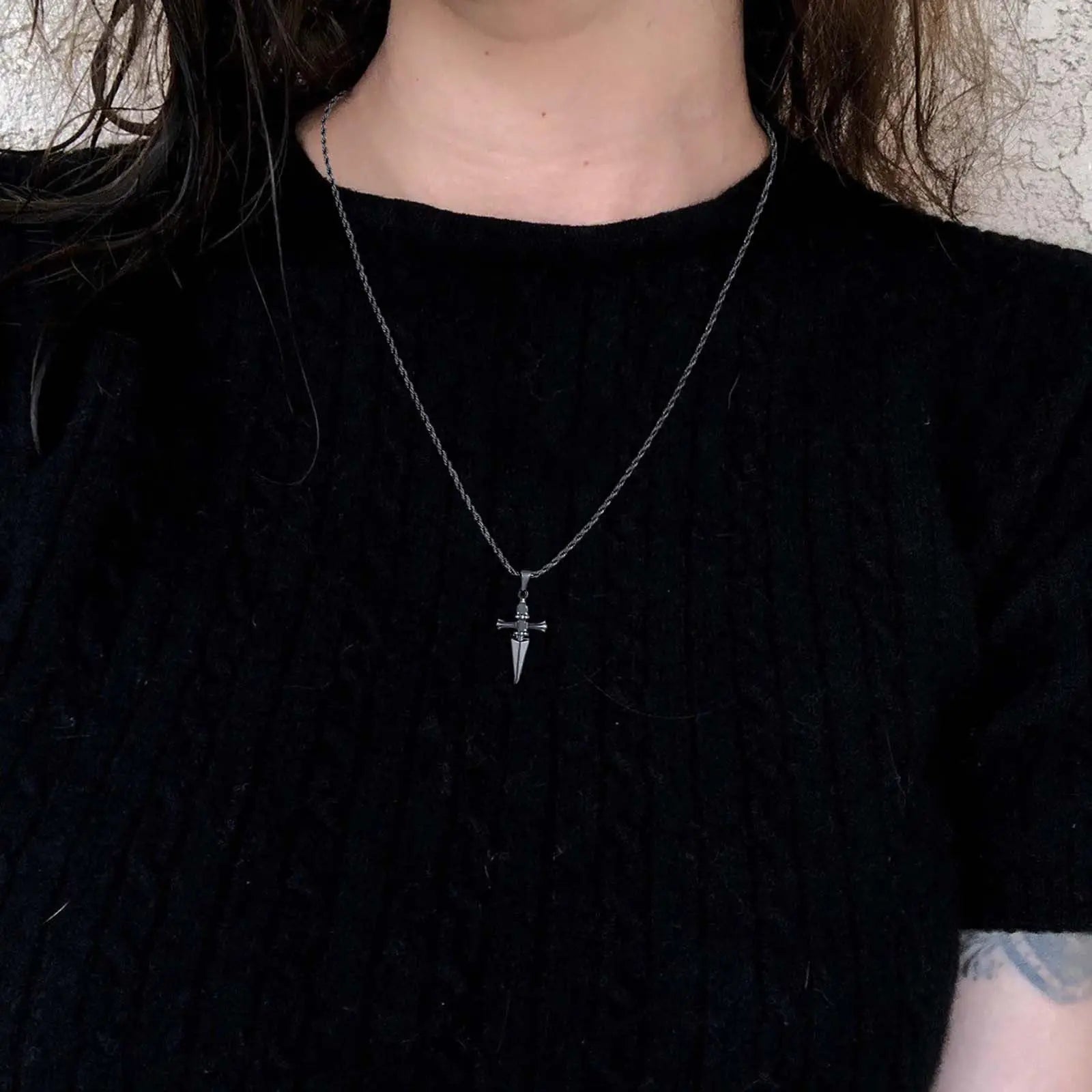 Anime Necklace for Men Judgement Chain Necklace H-X-H Pendant Men's Jewelry Cross Necklace Vintage Handmade Gift for Anime Lover