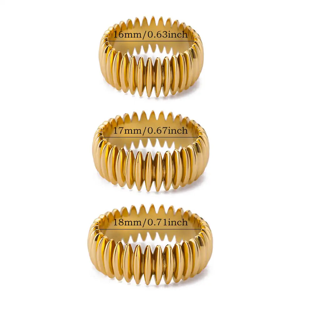 Stainless Steel Creative Geometry Rings For Women Men Opening Smooth Ring Wedding Exquisite Jewelry Gift 2024