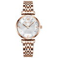 OLEVS 6642 Women Watches Luxury Stainless Steel Lozenge Women's Watch Fashion Diamond Set Gift Box Waterproof Wristwatches