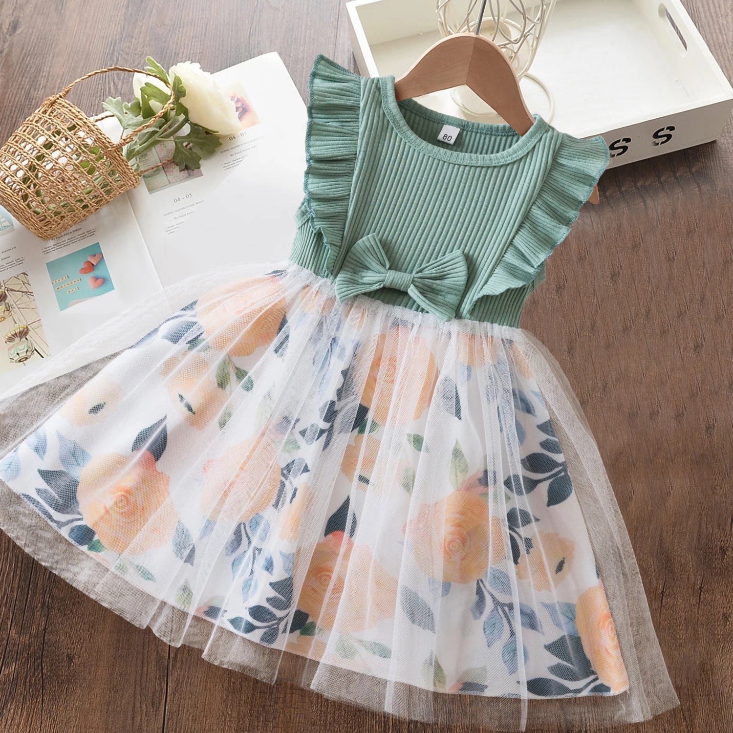 2024 New Summer Dress for Girls 2 3 6 Yrs Tulle Casual Baby Clothes Birthday Party Princess Dress Holiday/Vacation Kid's Clothes