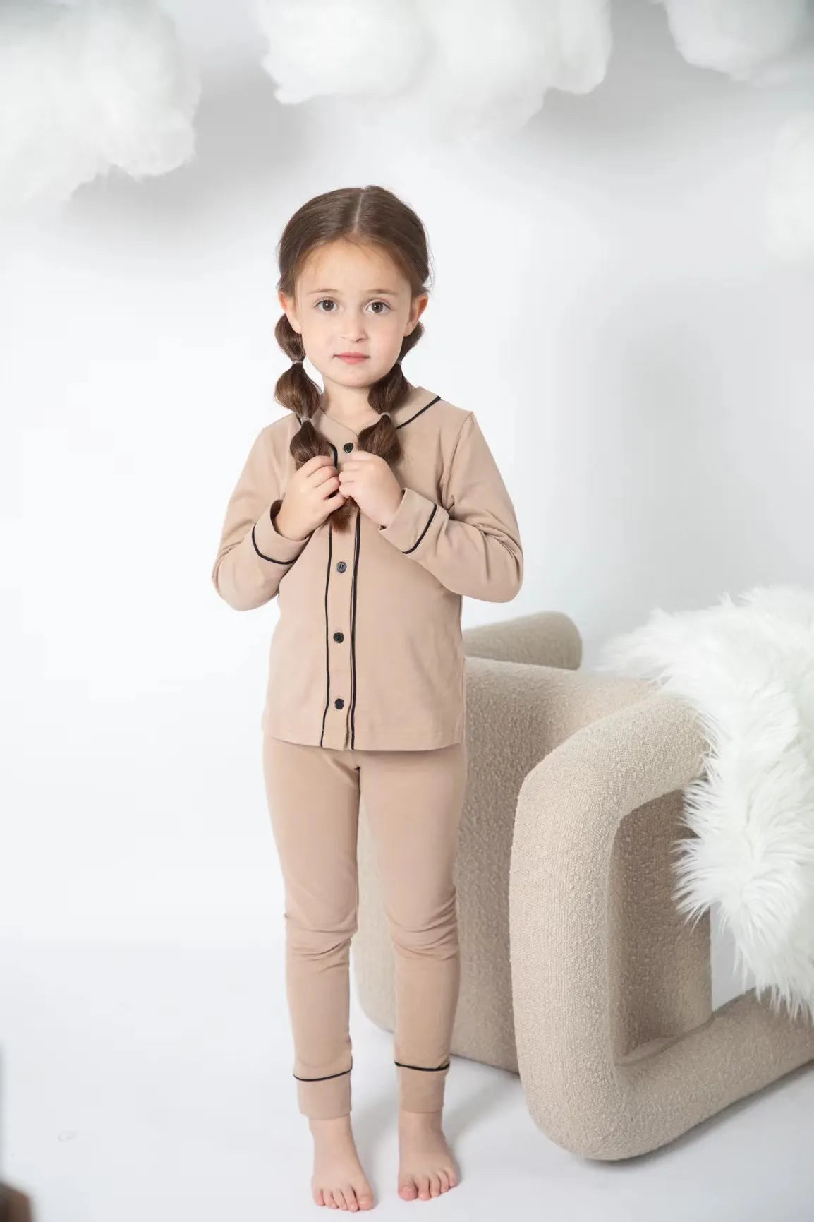 AS boy girl button pjs long sleeve autumn winter dress