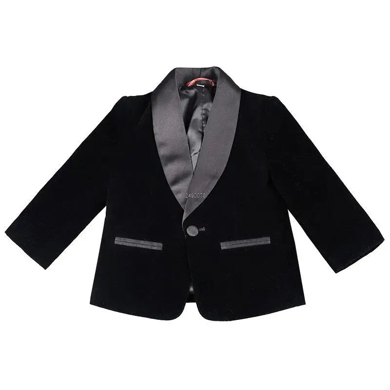 Kids 1 Year Birthday Dress Baby Boys Velvet Blazer Jacket Pants Photograph Suit Children Formal Wedding Performance Evening Wear
