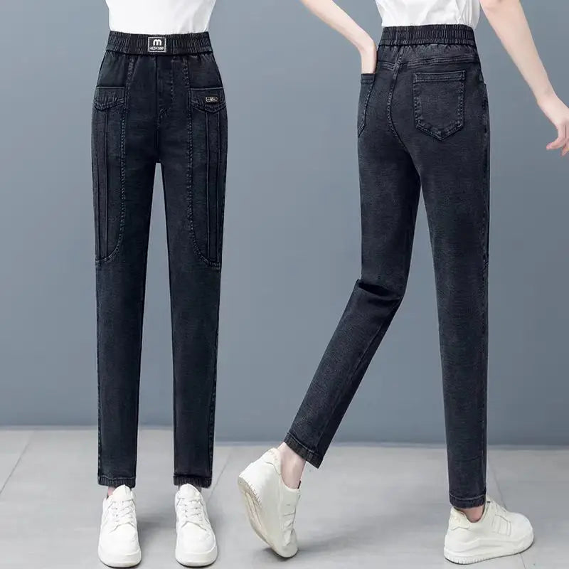 New Style of Jeans Women in Spring Autumn Casual Versatile High-waisted Small Feet
