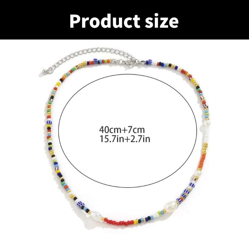 Handwoven Necklace Fashion Accessory Neck Jewelry Colorful Beads Necklaces