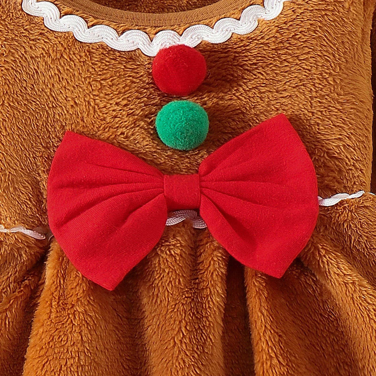 Winter New Style For 0-1 Year Old Girls Comfortable Sweet And Cute Round-Collar Long-Sleeved Dress