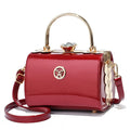Fashion Women's Bright Leather Steel Armor Bag New Lacquer Leather Bride Handbag Ladies Banquet Handbag Crossbody Shoulder Bag