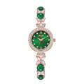 Personalized temperament round diamond silver four flower jade round diamond pearl rosegold strap luminous women quartz watch