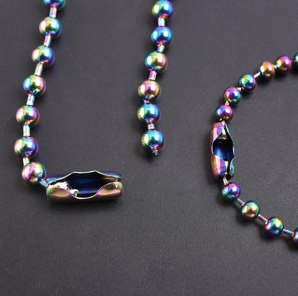 2/4/6/5/8/10mm Beaded Chain Necklace For Women Men Accessories Stainless Steel Necklaces Choker Jewelry Gift Collares Para Mujer