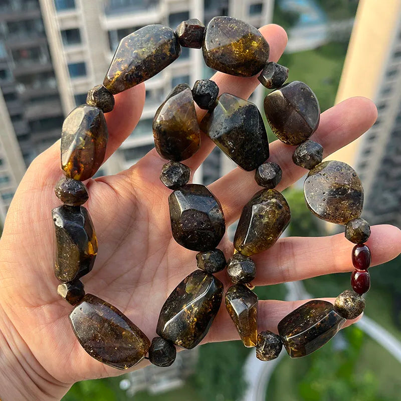 Big New Natural Amber Necklace for Gift European Baltic Original Beads Gogerous 100% Original Real Jewelry Supplier Wholesale