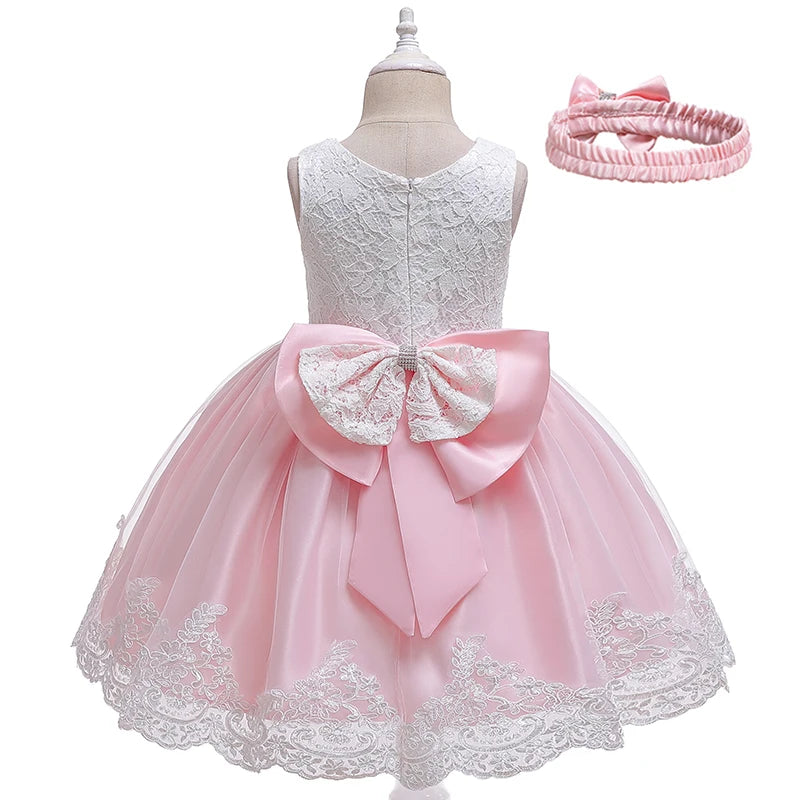 Children Flower Tutu Dress For 1-10 Years Girls Wedding Birthday Party Princess Dresses Kids Lace Gown Costume Clothing Vestidos