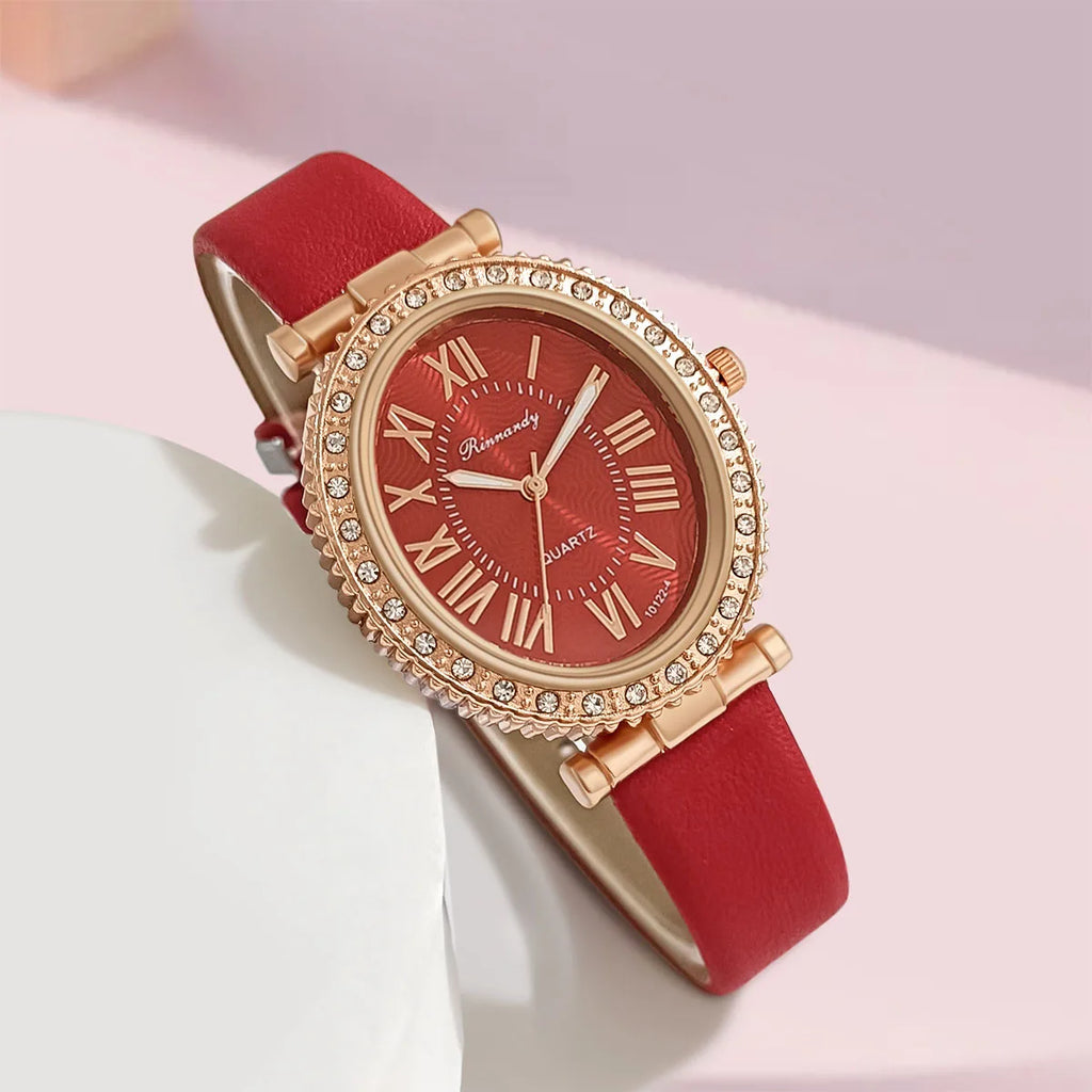 Women's Watch Quartz Fashion Wristwatch Women Pu Leather Watches Ladies Clock Festival Gift Valentine's Day