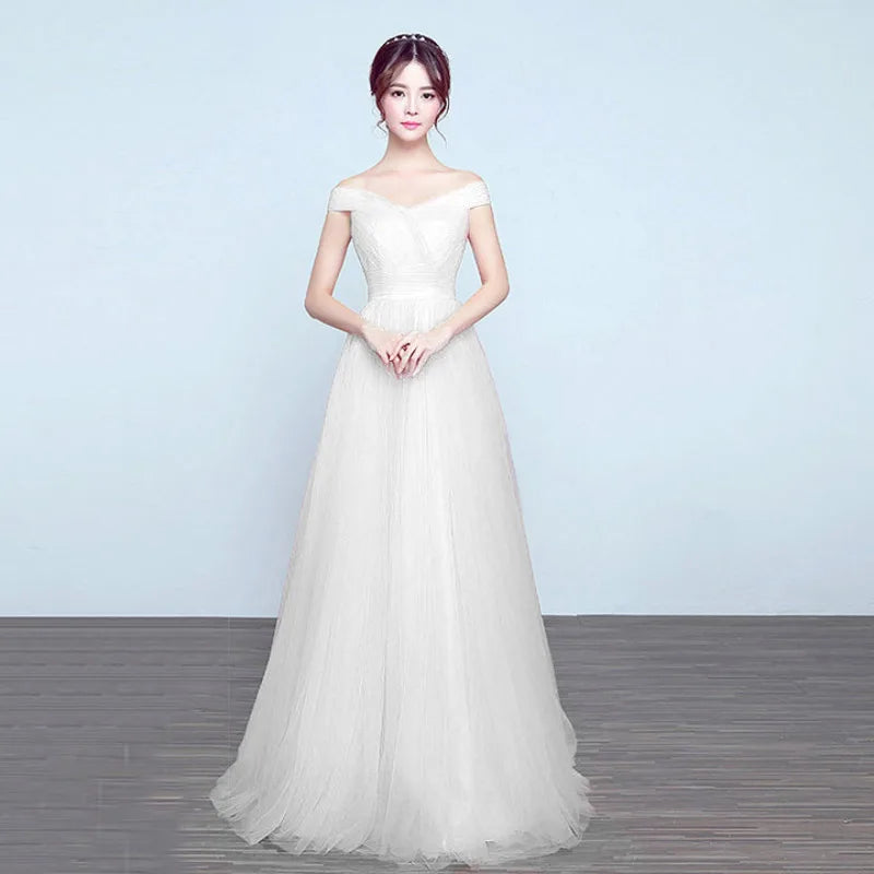 Elegant Evening Dresses Off Shoulder Tulle Maxi Dress Prom Gown Party Dresses Formal Dress Vestidos de noche