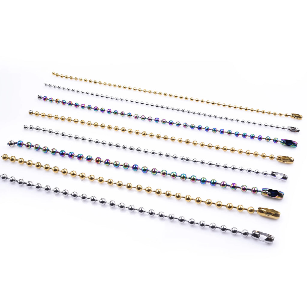 2/4/6/5/8/10mm Beaded Chain Necklace For Women Men Accessories Stainless Steel Necklaces Choker Jewelry Gift Collares Para Mujer