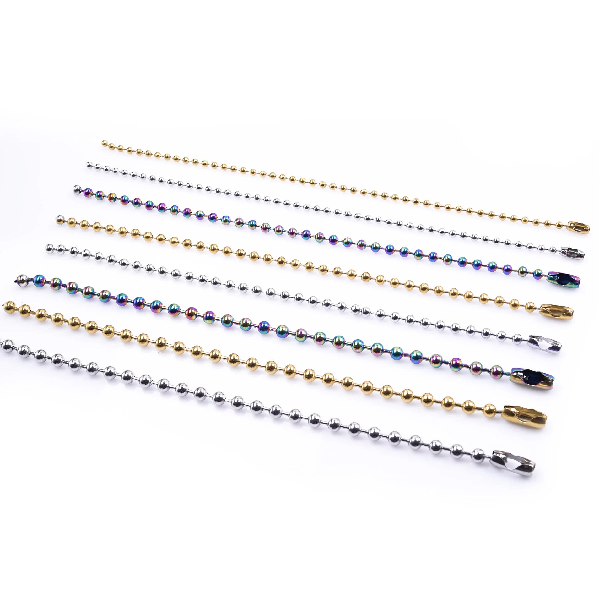2/4/6/5/8/10mm Beaded Chain Necklace For Women Men Accessories Stainless Steel Necklaces Choker Jewelry Gift Collares Para Mujer