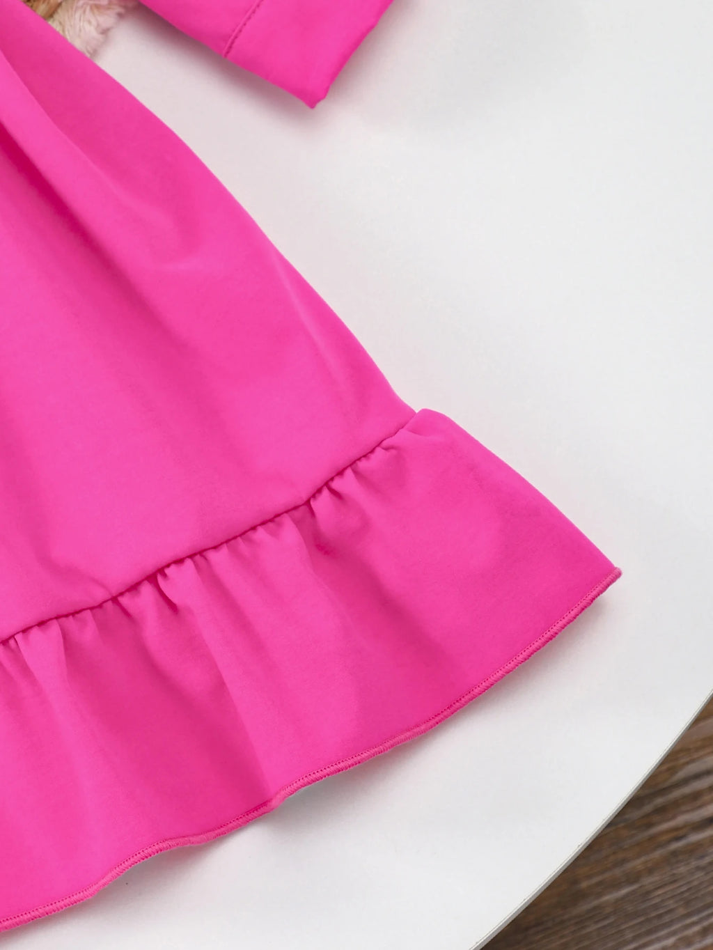 A New Fashionable Dress For Girls In Autumn And Winter A Two-Piece Set Of Rose-Red Workwear Long-Sleeved Dress With A Belt