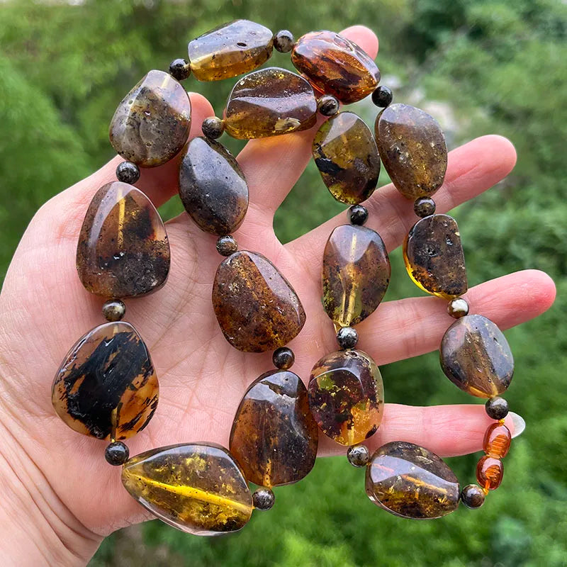 Big New Natural Amber Necklace for Gift European Baltic Original Beads Gogerous 100% Original Real Jewelry Supplier Wholesale