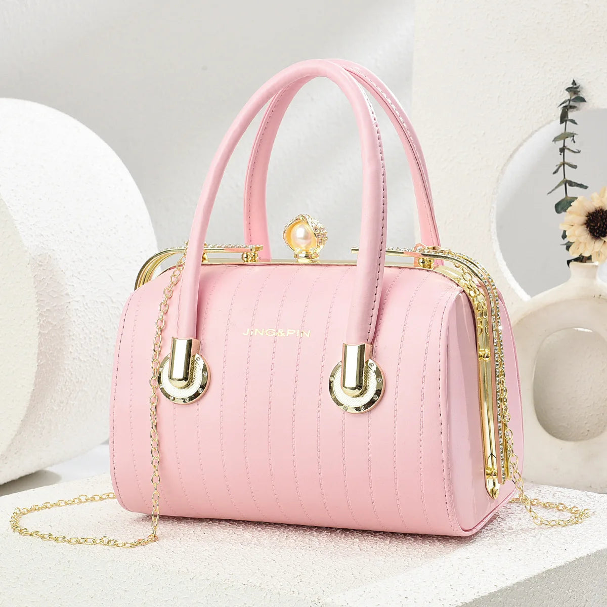 Retro Pu Leather Women's Handbag Fashion Girls Crossbody Shoulder Bag High-quality Exquisite Women's Boston Pillow Bag
