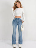 2025 Women's Jeans Micro Flares European and American Style Casual Versatile High Waist Washed Trousers Slimming Denim Pants