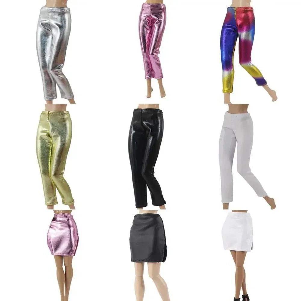 High Quality Fashion Floral Jeans Pants Casual Wears Doll Leather Pants Doll Clothes Skirts 11.5