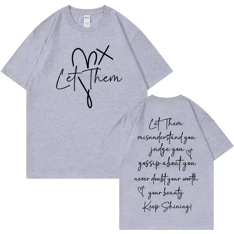 Women's Clothing Let Them Inspirational Quotes Graphic T Shirts Letter Print Fashion Summer Clothes Let Them Positive Quotes Top