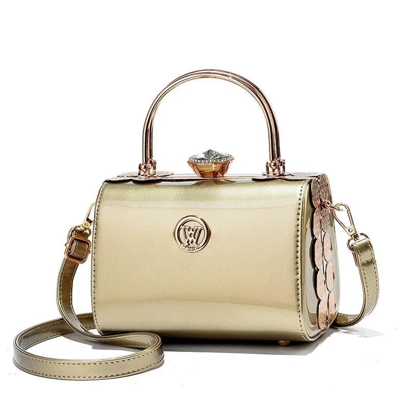 Elegant Diamond Women's Bags High-quality Steel Clip Women's Shoulder Bag New Pillow Bag Women's Handbag Banquet Crossbody Bag