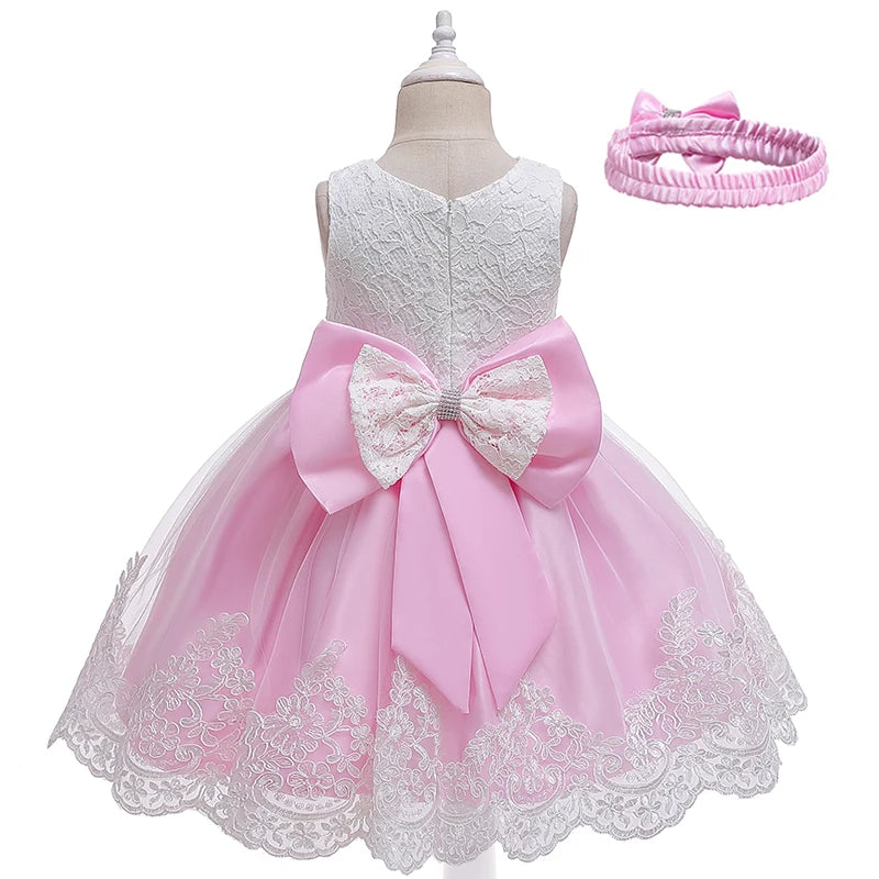 Children Flower Tutu Dress For 1-10 Years Girls Wedding Birthday Party Princess Dresses Kids Lace Gown Costume Clothing Vestidos