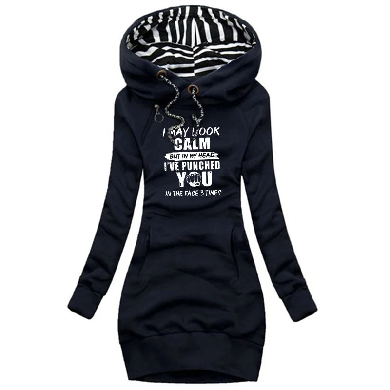 Autumn and Winter Women Dresses Fashion Long Sleeve Hoodie Dress Casual Hooded Dresses for Women Pullover Dress