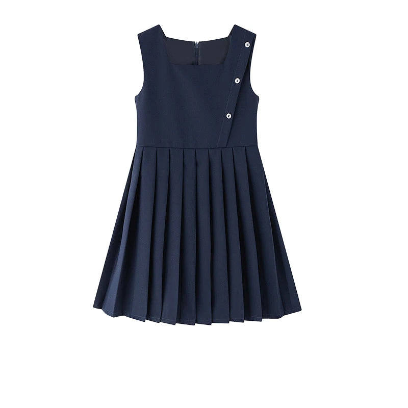 Preppy Young Girls Blazer Dress For Child School Occasion Costumes Elegant Girls Suit Formal Pleated Dress 4 5 6 8 9 10 11 12 14