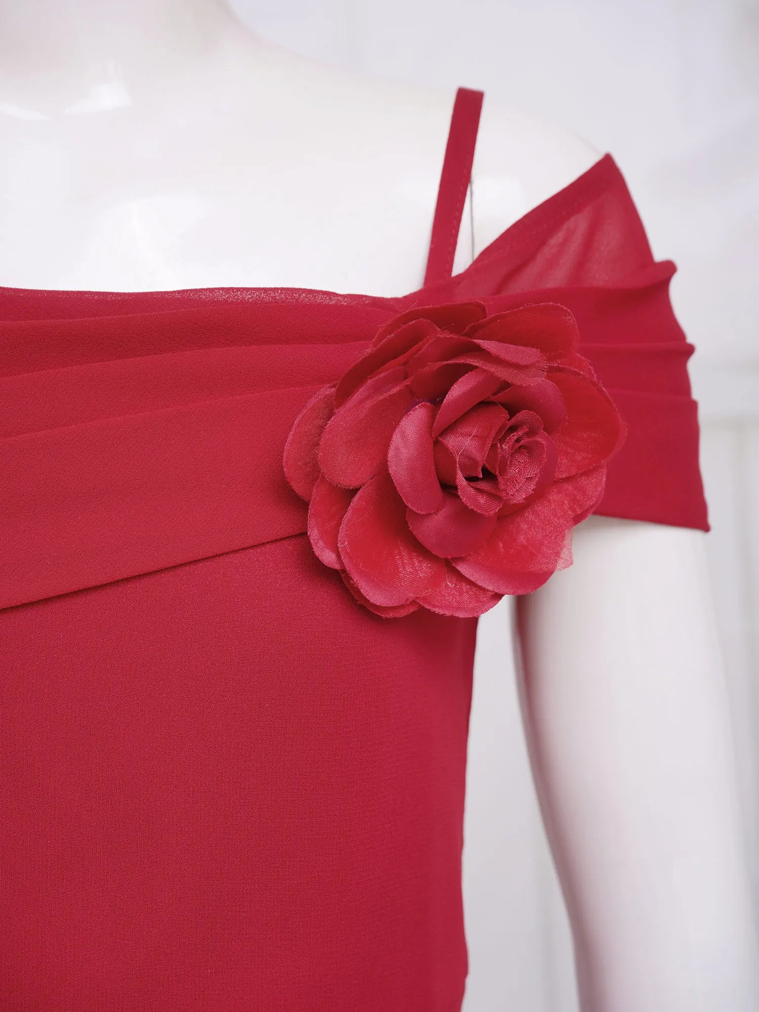 Kids Girls Elegant Party Dress Wedding Bridesmaid Birthday Prom Gown Off Shoulder Ruched 3D Flower Applique Chiffon Maxi Dresses