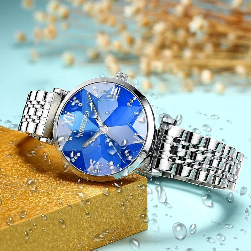 NIBOSI Women Watches Analog Rose Gold Women's Watch for Girls Diamond Studded with Stylish Watches Waterproof Relogio Feminino