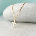 Cross chain pendant minimalist Christian necklace elegant yet casual pendant necklace box chain gift for her