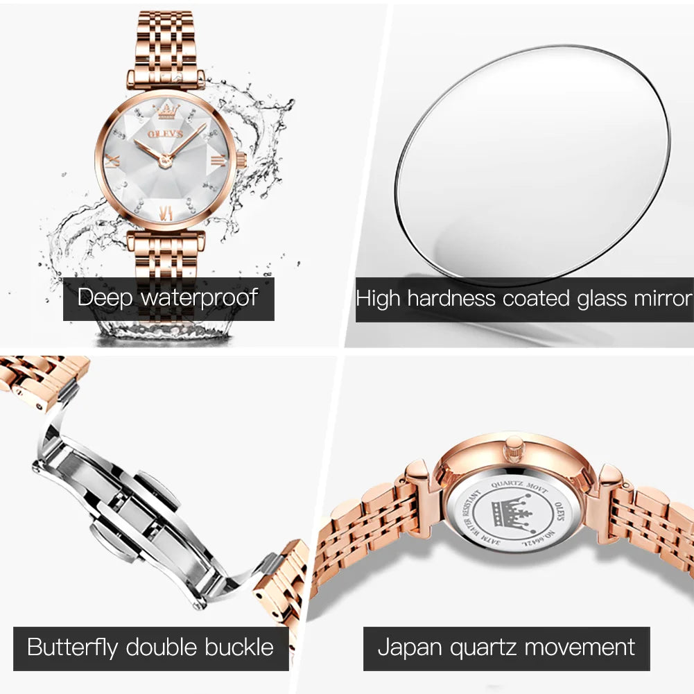 OLEVS Luxury Jewel часы женские наручные Waterproof stainless steel watches for woman Fashion Original reloj