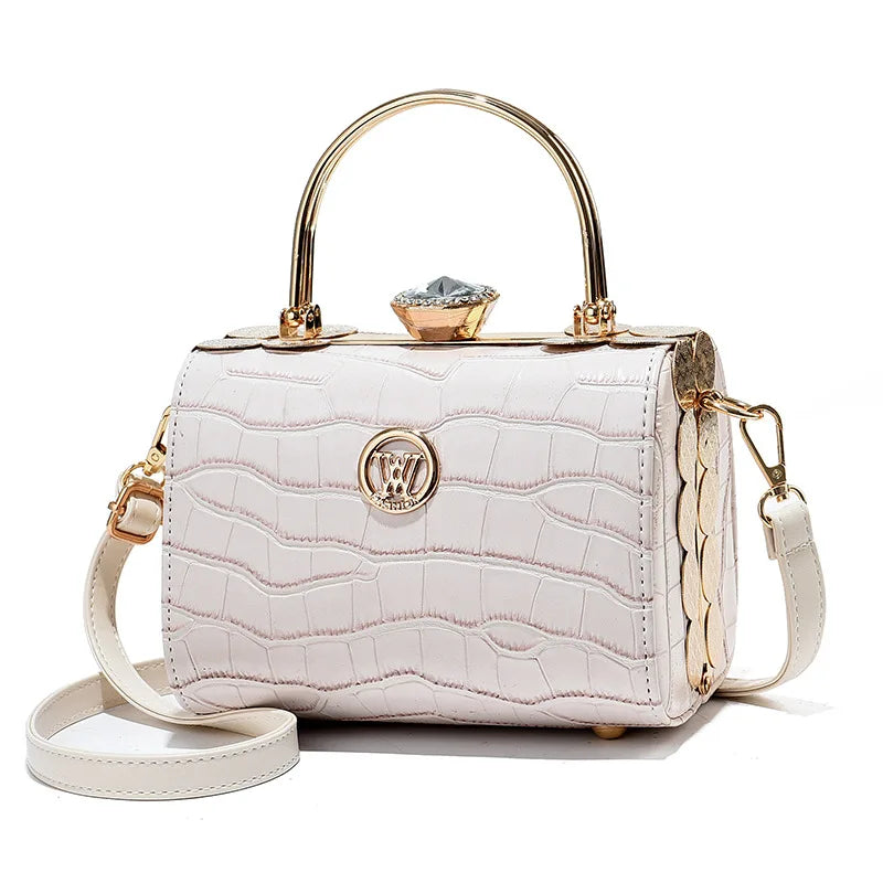 Elegant Diamond Women's Bags High-quality Steel Clip Women's Shoulder Bag New Pillow Bag Women's Handbag Banquet Crossbody Bag