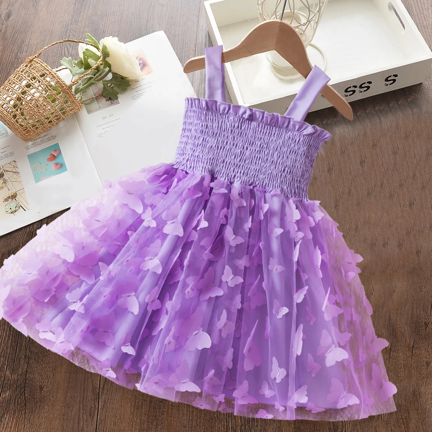 2024 New Summer Dress for Girls 2 3 6 Yrs Tulle Casual Baby Clothes Birthday Party Princess Dress Holiday/Vacation Kid's Clothes