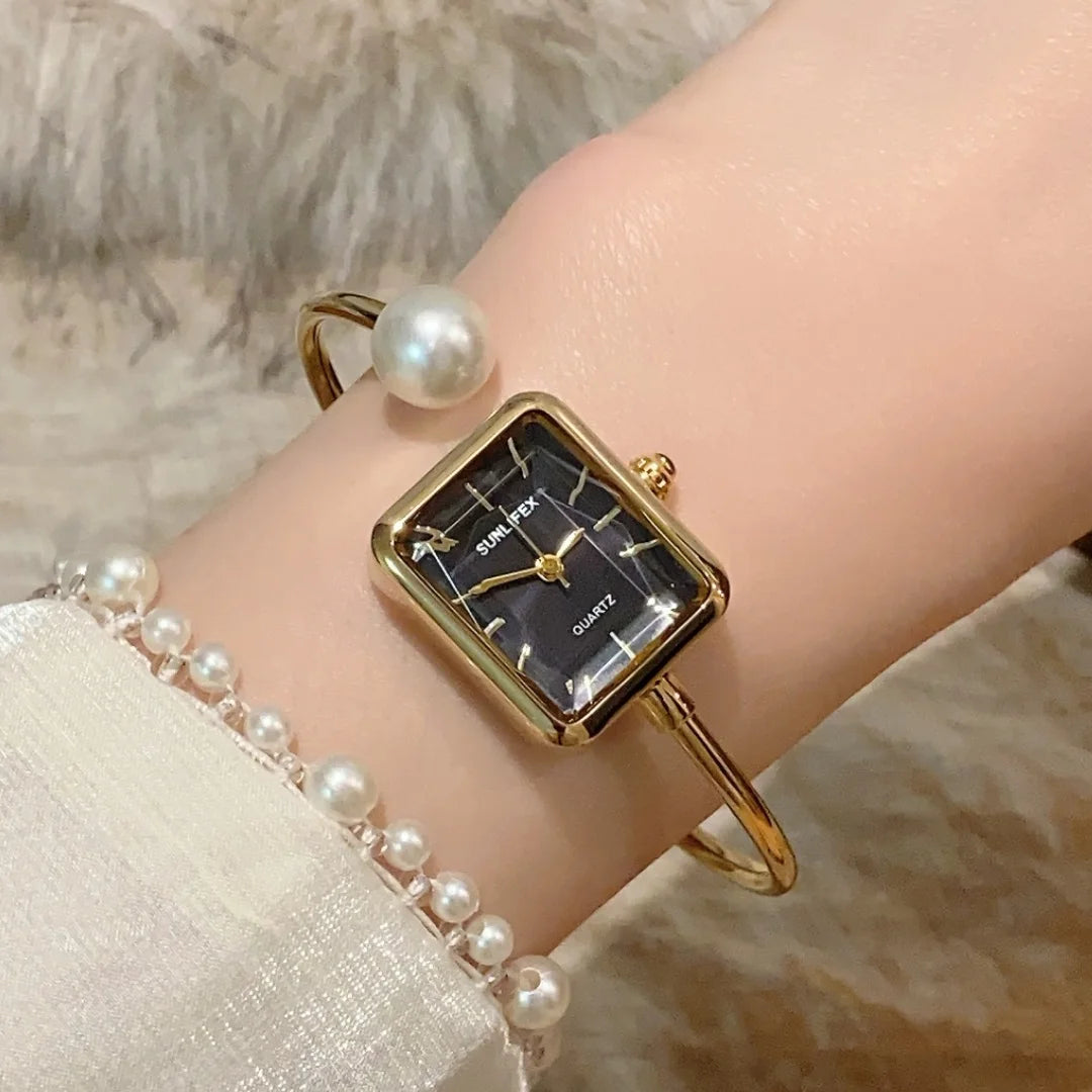 Sunlifex Women Pearl Bracelet Watches Heart DialLadies Quartz Wristwatch Fashion Femal Dropshipping Clock reloj para mujer