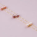 NYMPH Real 18K Gold Natural Pearl Necklace Au750 Fine Jewelry Near Round Aniversary Gift For Women Mix Color X321-1